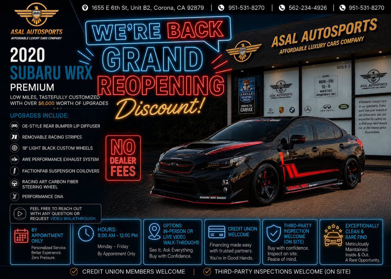 Used 2020 Subaru WRX Premium AWD/4WD image 1