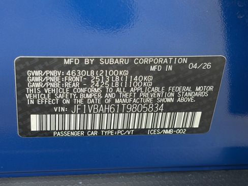 Certified 2026 Subaru WRX Premium AWD/4WD image 34