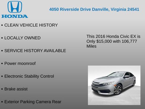 Used 2016 Honda Civic EX image 7