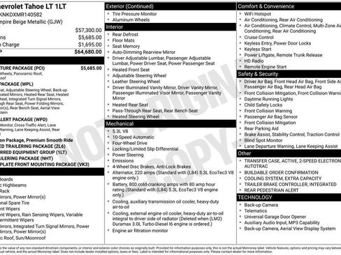 Used 2021 Chevrolet Tahoe LT w/ LT Signature Package AWD/4WD image 21