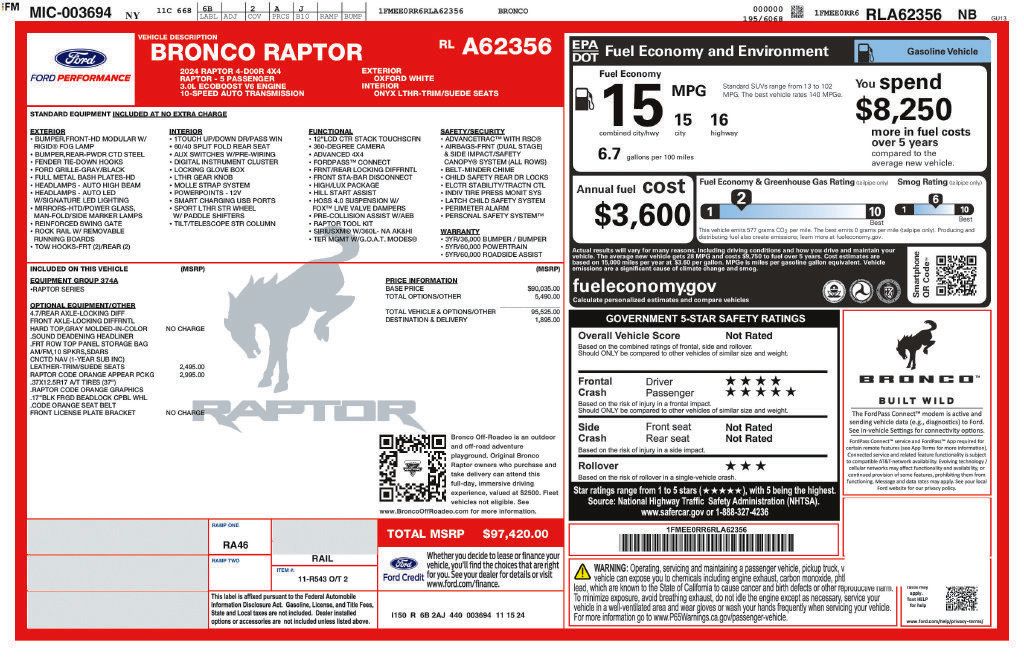 Used 2024 Ford Bronco Raptor AWD/4WD image 9