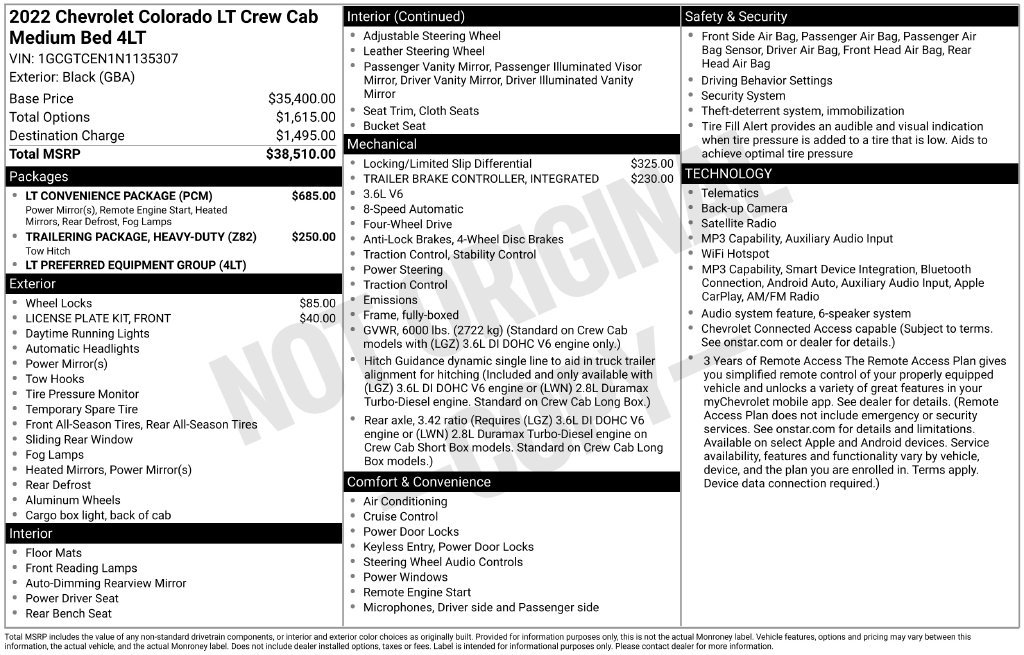 Used 2022 Chevrolet Colorado LT w/ LT Convenience Package AWD/4WD image 34