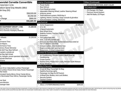 Used 2003 Chevrolet Corvette Convertible w/ Preferred Equipment Group1 image 6