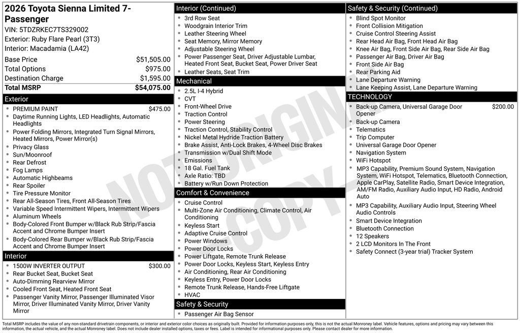 Used 2026 Toyota Sienna Limited FWD image 35