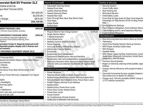 Used 2020 Chevrolet Bolt Premier w/ Infotainment Package FWD image 8