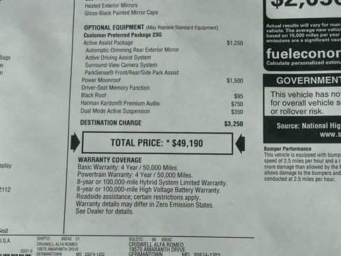 New 2026 Alfa Romeo Tonale w/ Active Assist Package AWD/4WD image 49