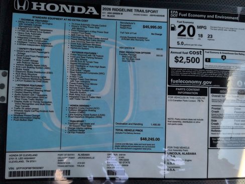 New 2026 Honda Ridgeline TrailSport image 16