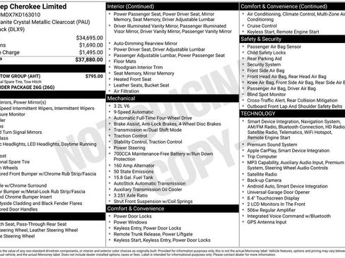 Used 2019 Jeep Cherokee Limited w/ Trailer Tow Group AWD/4WD image 9