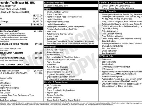 Used 2024 Chevrolet TrailBlazer RS w/ Convenience Package AWD/4WD image 2