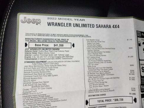 Used 2022 Jeep Wrangler Unlimited Sahara w/ LED Lighting Group image 50