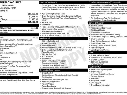 Used 2026 INFINITI QX60 Luxe w/ Cargo Package FWD image 32