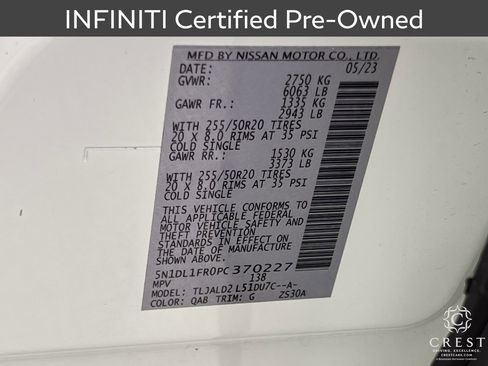 Certified 2023 INFINITI QX60 Luxe w/ Cargo Package FWD image 34