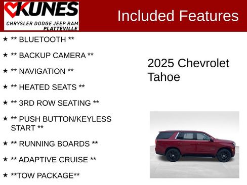 Used 2025 Chevrolet Tahoe LT w/ Comfort Package image 2