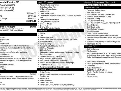 Used 2021 Hyundai Elantra SEL w/ Convenience Package FWD image 4