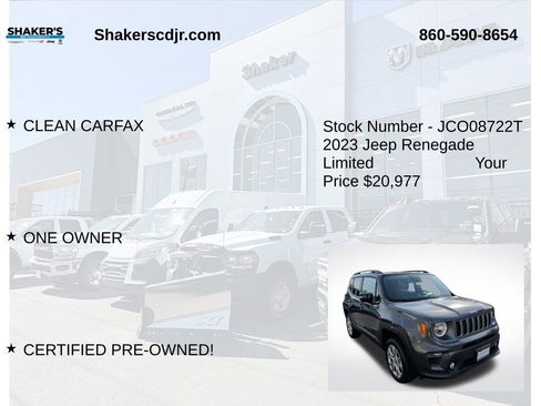 Used 2023 Jeep Renegade Limited w/ Sun/Sound Group image 6