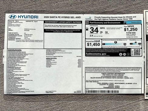 Used 2026 Hyundai Santa Fe SEL AWD/4WD image 41
