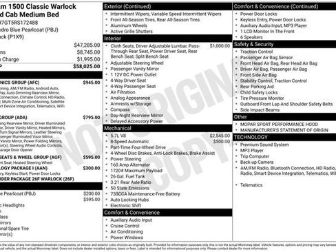 Used 2024 RAM 1500 Classic Warlock w/ Electronics Group AWD/4WD image 7