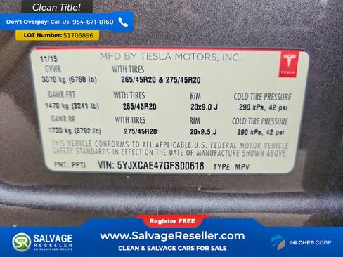 Used 2016 Tesla Model X Performance AWD/4WD image 16