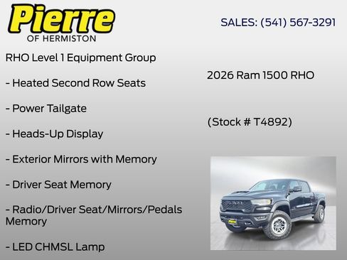 New 2026 RAM 1500 RHO w/ RHO Level 1 Equipment Group AWD/4WD image 18