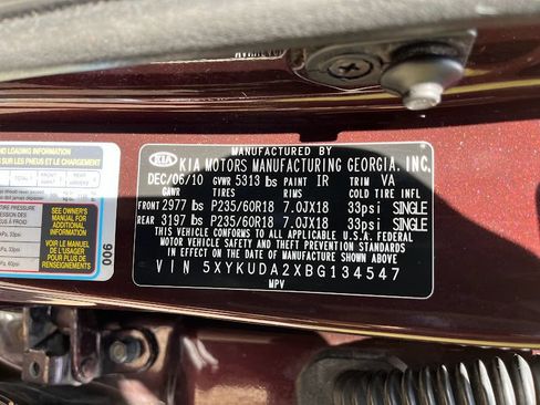 Used 2011 Kia Sorento EX w/ Premium Pkg AWD/4WD image 7