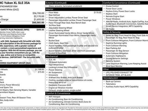 Used 2021 GMC Yukon XL SLE w/ Gmc Pro Safety Plus Package AWD/4WD image 7