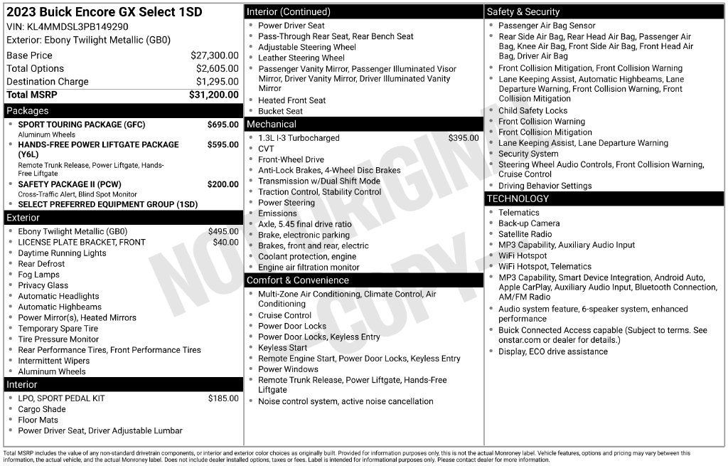 Used 2023 Buick Encore GX Select w/ Sport Touring Package FWD image 4