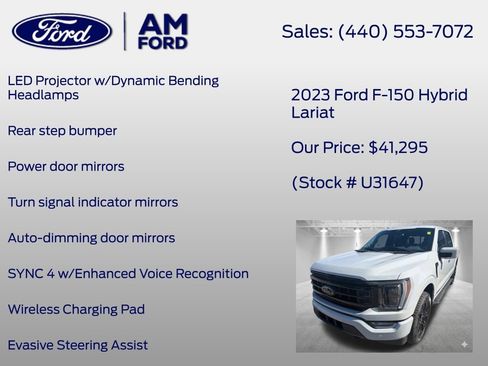 Certified 2023 Ford F150 Lariat w/ Equipment Group 502A High AWD/4WD image 38
