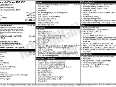 New 2026 Chevrolet Tahoe RST w/ Comfort Package AWD/4WD image 18