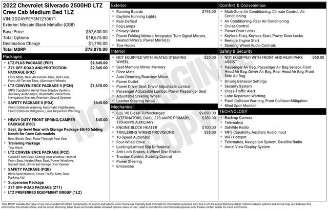 Used 2022 Chevrolet Silverado 2500 LTZ w/ LTZ Plus Package AWD/4WD image 42