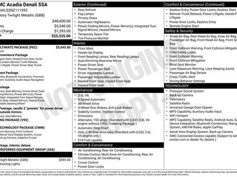 Used 2022 GMC Acadia Denali w/ Denali Ultimate Package AWD/4WD image 5