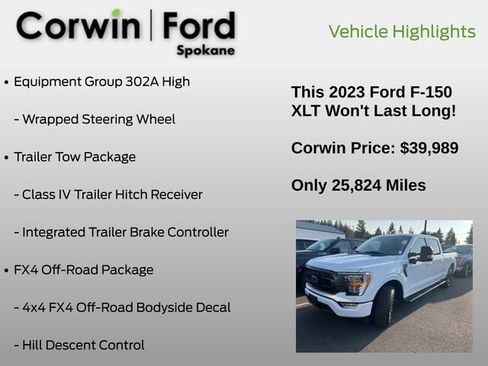 Used 2023 Ford F150 XLT w/ Equipment Group 302A High AWD/4WD image 13
