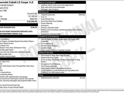 Used 2008 Chevrolet Cobalt LS w/ Protection Package FWD image 27