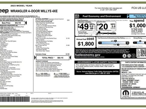 Used 2023 Jeep Wrangler Unlimited AWD/4WD image 2