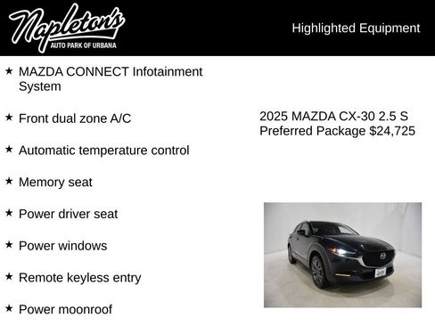 Used 2025 MAZDA CX-30 AWD 2.5 S w/ Preferred Package image 15