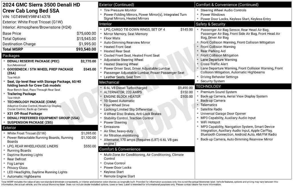 Used 2024 GMC Sierra 3500 Denali w/ Denali Reserve Package AWD/4WD image 45