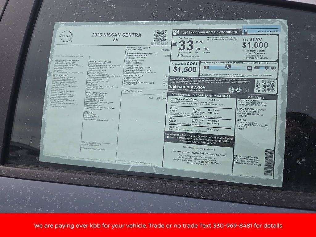New 2026 Nissan Sentra SV w/ SV Convenience Package FWD image 35