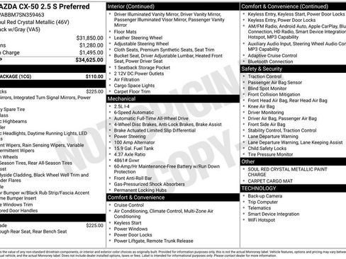 Used 2025 MAZDA CX-50 AWD 2.5 S w/ Cargo Package image 9