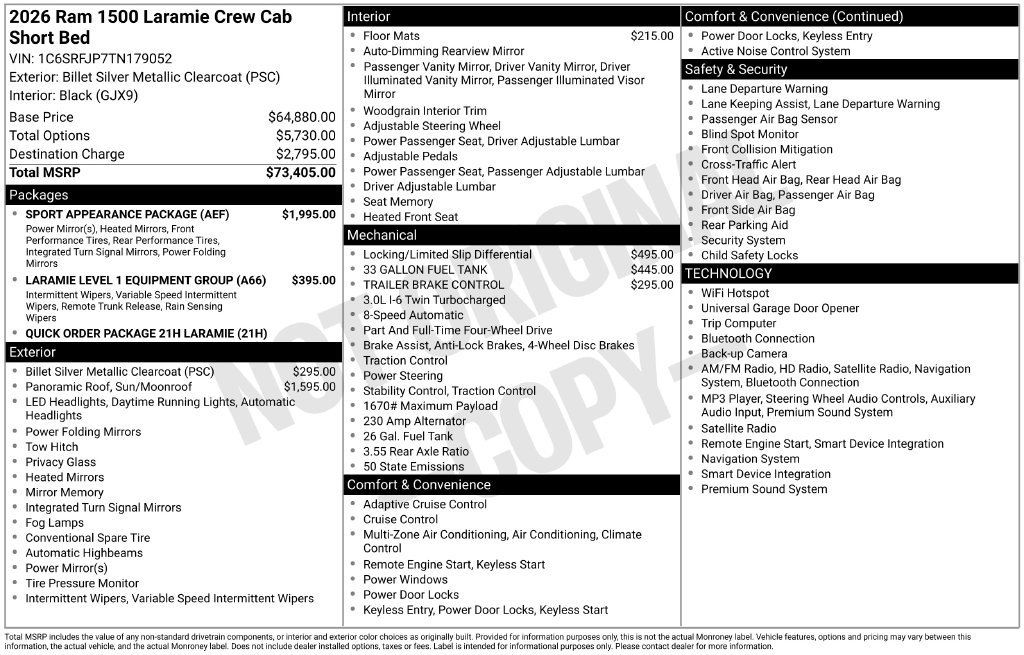 Used 2026 RAM 1500 Laramie w/ Sport Appearance Package AWD/4WD image 5