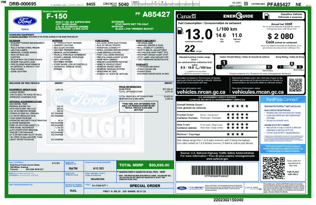 Used 2023 Ford F150 Lariat w/ Equipment Group 502A High AWD/4WD image 71