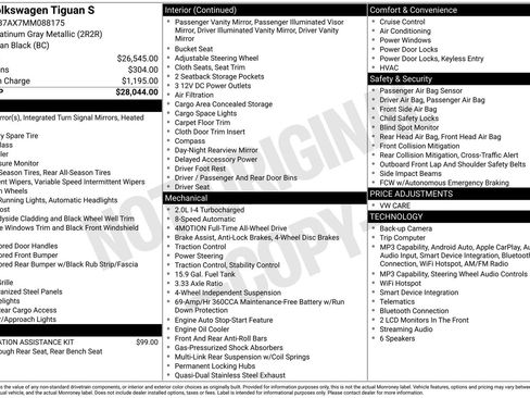 Used 2021 Volkswagen Tiguan S AWD/4WD image 15