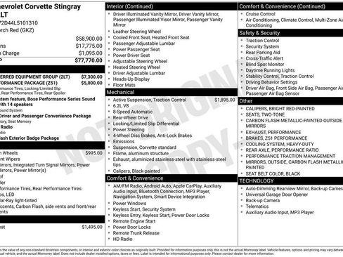 Used 2020 Chevrolet Corvette Stingray Preferred Cpe w/ 2LT Preferred Equipment Group image 10