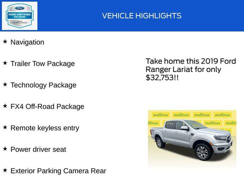 Certified 2019 Ford Ranger Lariat w/ FX4 Off-Road Package image 18
