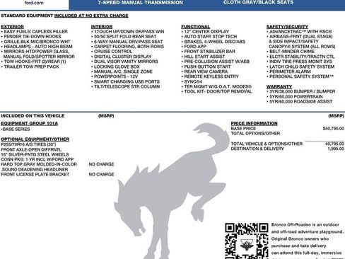 New 2026 Ford Bronco 2-Door AWD/4WD image 2
