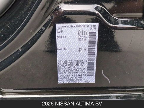 New 2026 Nissan Altima 2.5 SV FWD image 25