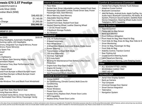 Used 2026 Genesis G70 2.5T Prestige image 35