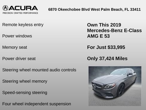 Used 2019 Mercedes-Benz E 53 AMG 4MATIC Sedan w/ Acoustic Comfort Package image 18