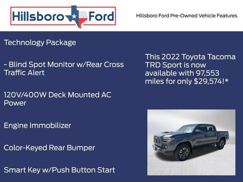 Used 2022 Toyota Tacoma TRD Sport w/ Technology Package RWD image 6