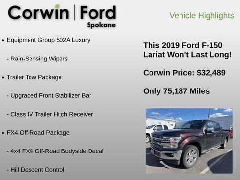 Used 2019 Ford F150 Lariat w/ Equipment Group 502A Luxury AWD/4WD image 15