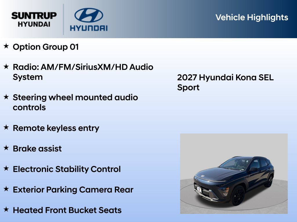 New 2027 Hyundai Kona SEL Sport AWD/4WD image 7