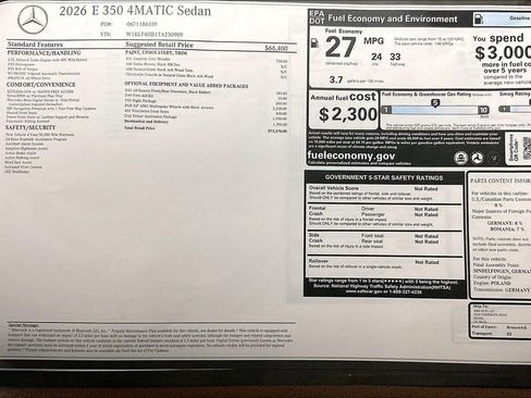 New 2026 Mercedes-Benz E 350 E 350 image 19